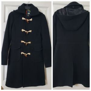 J. Crew Virgin Wool Blend Toggle Coat Size 2 Detachable Hood